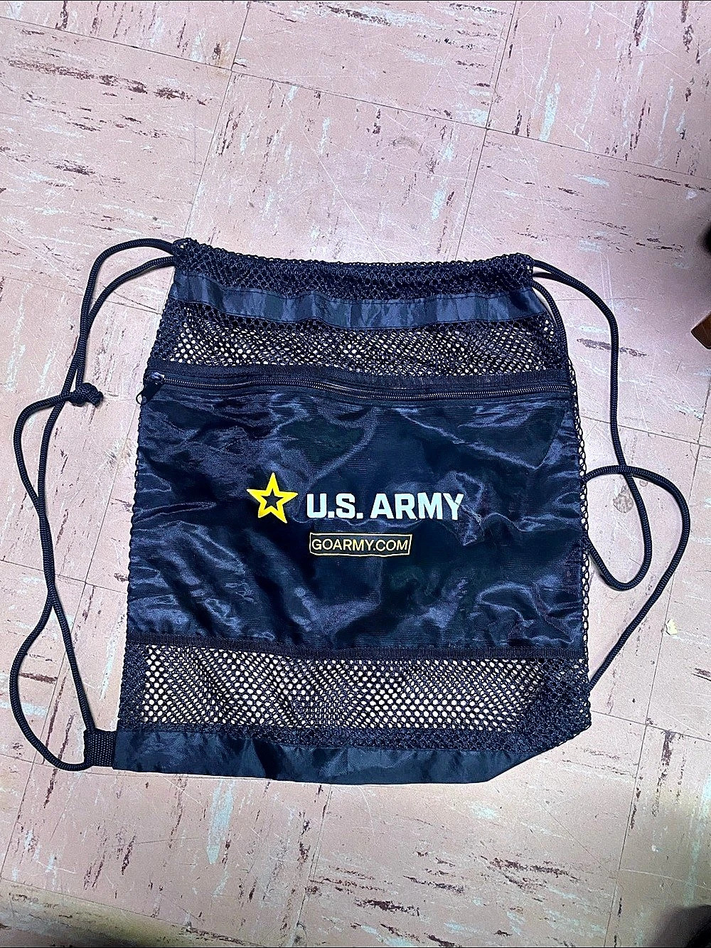 U.S. Army Mesh Drawstring Backpack Black